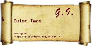 Guist Imre névjegykártya